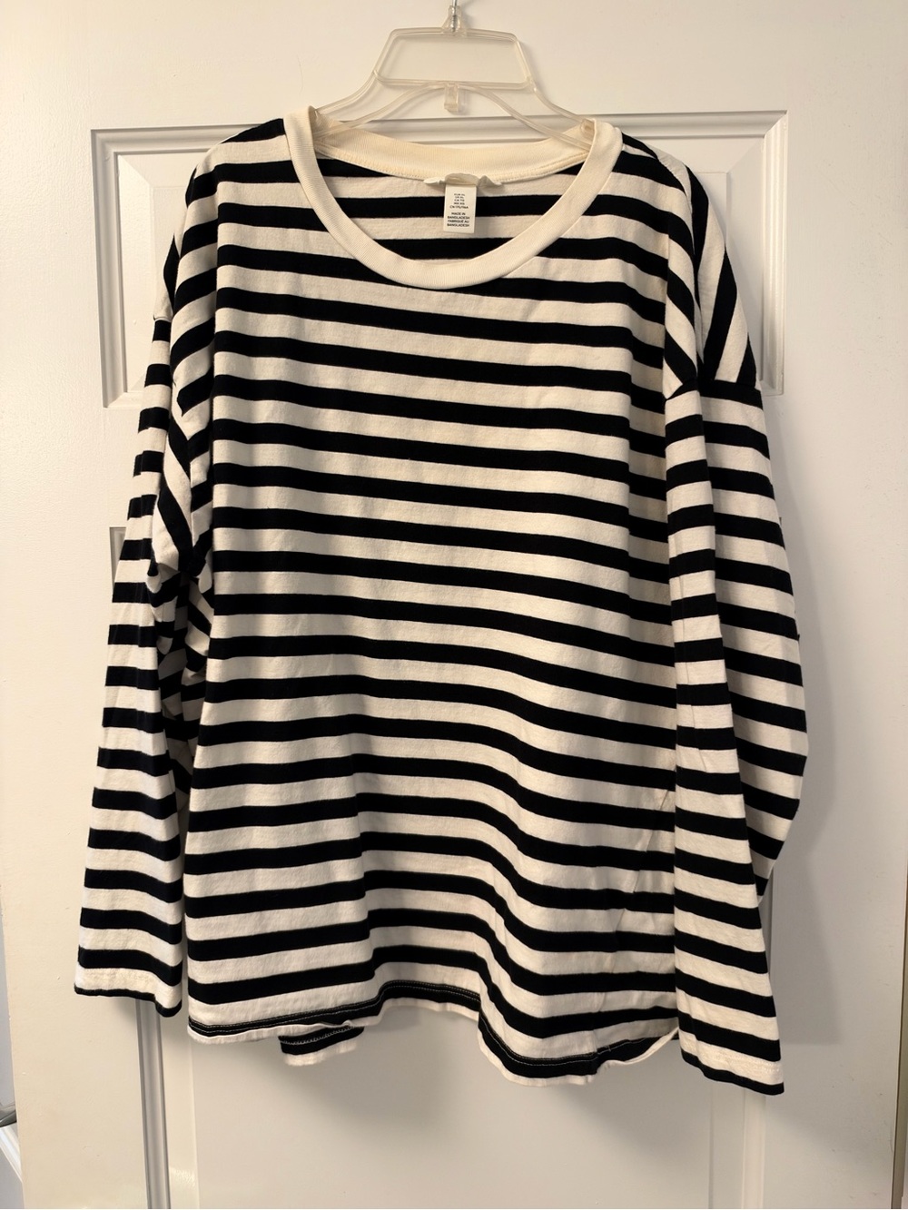 H&M Black and White Striped Long Sleeve Tee